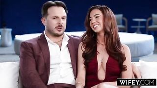 Redhead Temptress Jezebel Gambino Enjoys a Threesome Adventure While Her Partner Captures Every Moment
