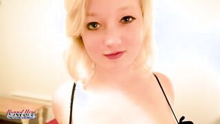 Playful Blonde Beauty Delivers Intense Oral Experience!
