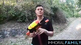 Alexis Crystal's Outdoor Adventure: Playful Pranks and Topless Fun with Johnny Nitro!