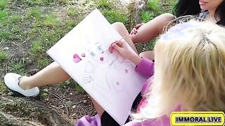 Stunning Artist Novella Night's Outdoor Adventure: A Thrilling Threesome Experience (Part 1)