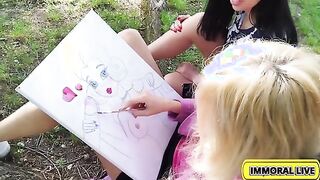 Stunning Artist Novella Night's Outdoor Adventure: A Thrilling Threesome Experience (Part 1)