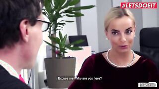 Steamy Office Encounter: German Secretary Gets Caught in a Private Moment with Her Boss - Featuring Amy Pink