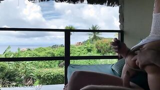 Honeymoon Adventure: Wife Enjoys a Steamy Balcony Ride in Paradise!