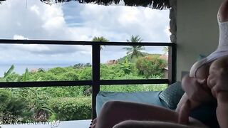 Honeymoon Adventure: Wife Enjoys a Steamy Balcony Ride in Paradise!