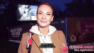 Steamy Outdoor Encounter with Kessie Shy Behind a Billboard in Berlin!