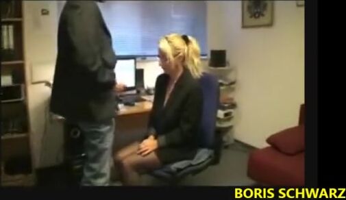 Blonde Secretary in Stockings Gets a Surprise from Her Boss - Featuring Boris Schwarz