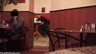Intense Outdoor Encounter at a Coffee Shop: A Steamy Public Adventure