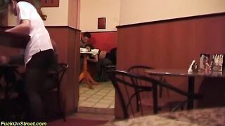 Intense Outdoor Encounter at a Coffee Shop: A Steamy Public Adventure
