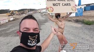 Kitty Blair Goes Bold in Public for a Cause! Outdoor Adventure with WOLF WAGNER