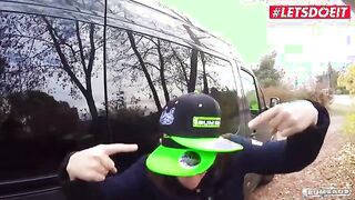 Backseat Adventures: Busty Mature Brunette Gets Wild in the Car - BumsBus