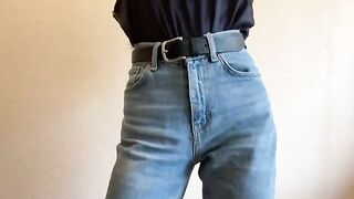 Spanking Surprise: A Tight Jeans Tease with a Bold Belt!