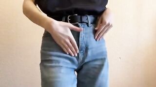 Spanking Surprise: A Tight Jeans Tease with a Bold Belt!