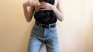 Spanking Surprise: A Tight Jeans Tease with a Bold Belt!