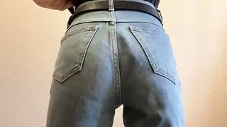 Spanking Surprise: A Tight Jeans Tease with a Bold Belt!