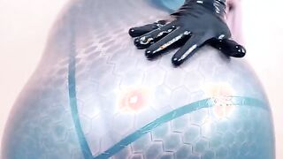 Curvy Temptress in Shiny Latex Catsuit Teases with Her Alluring Assets - Must Watch!