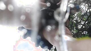 Nicoletta's Wild Outdoor Adventure: A Surprising Upskirt Moment in the Park!