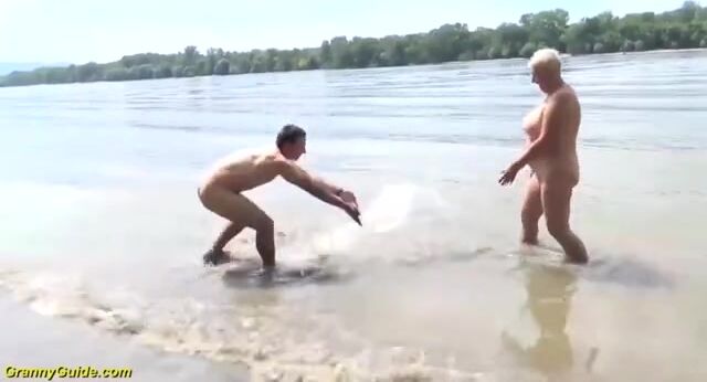 Curvy Mom Enjoys a Day at the Beach with Her Stepson