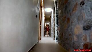 Red XXX Teases with Crotchless Pantyhose and Toys for Ultimate Pleasure
