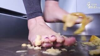 Delightful Fruit Squashing Fun: POV Foot Play with Sensational Soles