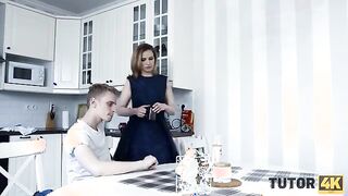 Blonde Teacher Gets an Unexpected Lesson from Frustrated Student at Home