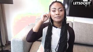 Sensational Ebony Beauty Engages in Passionate Encounter with Interviewer - Curvy MILF Unleashed!