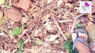 Outdoor Adventure: Asian Girl Enjoys Fun with a Toy in a Unique Way!