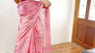 Couple's Saree Unveiling - Intimate Moments with Hira - Alluring Curves on Display
