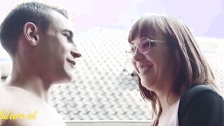 Eager Wife Can't Resist the Gardener's Charm While Waiting for Her Husband!