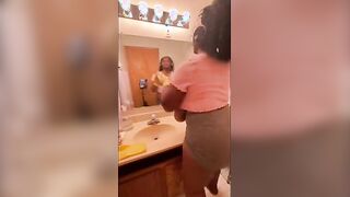 Curvy Maid Shows Off Her Assets While Cleaning!