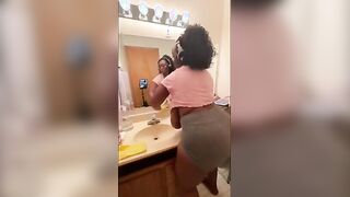 Curvy Maid Shows Off Her Assets While Cleaning!
