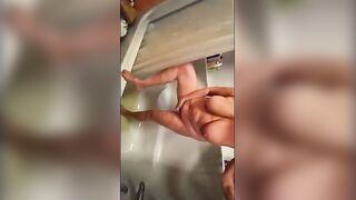 Steamy Shower Session with Aunt Ann: A Tempting Tease of Legs and Curves