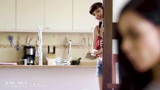 Curvy Latina Beauty Indulges in Sensual Moments and Passionate Kisses
