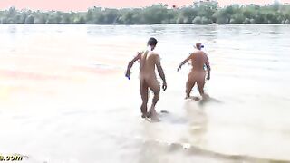 Stepson's Secret Beach Adventure with Curvy Mom