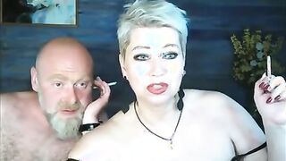 Hard handjob for lustful mature MILF cocksucker!