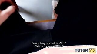 TUTOR4K. Smart boy finds way to lure strict mature tutor into hot sex