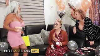 Brazzers - Milf Sara Jay & Gilf Sally D'Angelo Enjoy Mazee The Goat's BBC In A Wild Threesome