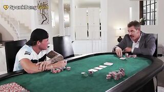 SPANKBANG GOLD - Bombshell Stuffed in Every Hole by Stepbro & Stepdad at the Poker Table
