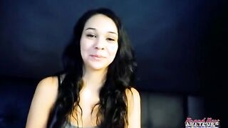 Sabrina Slim Petite Brunette Inked Messy Throat Ass Lick!