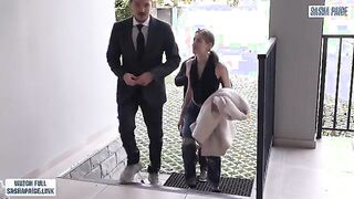 Estate agent fucks young wife hard during house viewing while her cuckold husband is at work!