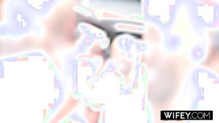 WIFEY Redheaded Hotwife Peach Gets Tag-Teamed By Two Huge BBCs While Hubby Cheers On