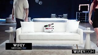 WIFEY Redheaded Hotwife Peach Gets Tag-Teamed By Two Huge BBCs While Hubby Cheers On