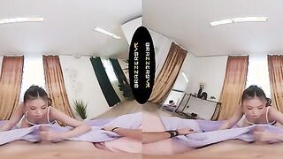 BRAZZERS VR - Watch Lulu Chu Fuck Her Client In The Gym Before She Returns To Suck Your Cock
