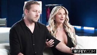 WIFEY Blonde Baddie Anastasia Shades Takes A Huge BBC Creampie As Hubby Watches