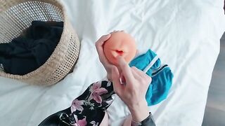 Slutty Stepmom-Facesitting lessons.Stepson,hands off that fake Pussy
