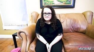 Busty Brunette Harper B BBW Audition Sloppy Deepthroat Greedy Swallow!
