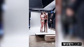 Stunning Amiee Cambridge Enjoys an Intense Experience While Holding Her Partner's Hands