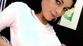 Busty babe gets deep anal and pussy fuck from a dude after masturbating with a toy