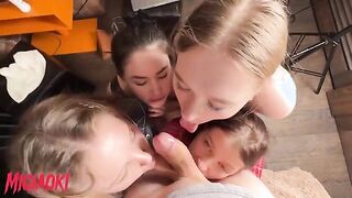 Four Friends Indulge in an Epic Group Experience - Unforgettable POV Action with Migi Aoki!
