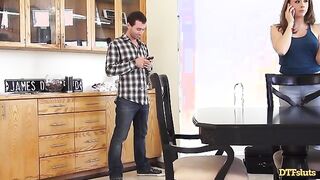 Chanel Preston's Surprising Phone Encounter - Intense Kitchen Session with James Deen
