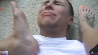 savannah fox humiliated guy by her feet and armpit